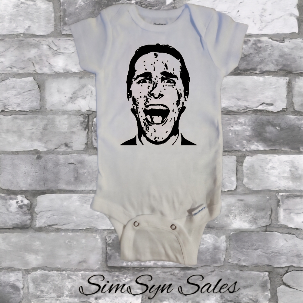 American Psycho Unisex Gerber Baby Onesie 0-3 Months Short Sleeve Bodysuit New
